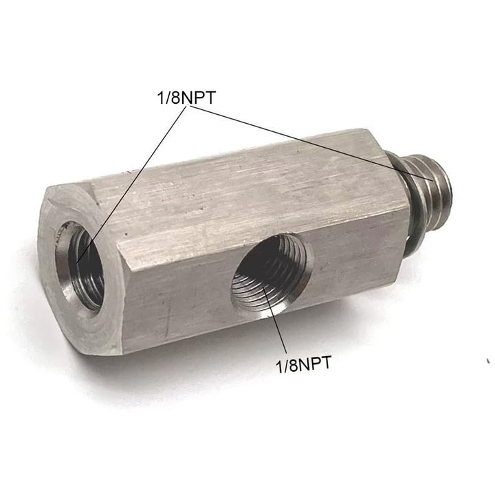Stainless Steel 1/8 NPT Tee Oil Pressure Sensor Adapter, Fitting Pressure Switch Gauge Turbo Supply Feed line Connector for Most Cars SUVs Trucks