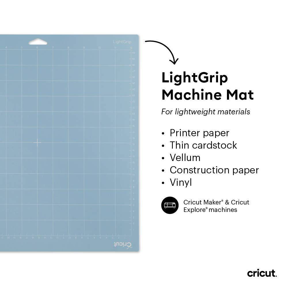 LightGrip Cutting Mats 12in x 12in, Reusable Cutting Mats for Crafts with Protective Film, Use with Printer Paper, Vellum, Light Cardstock & More for Explore & Maker (3 Count)