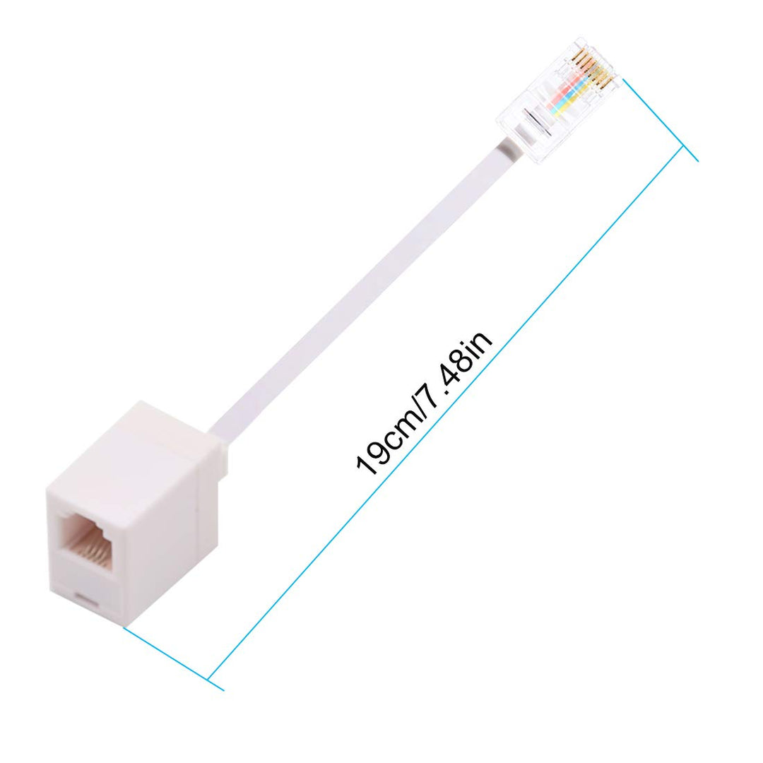 QBGTFAK 2 Pack RJ45 to RJ11 Converter Adapter Connector