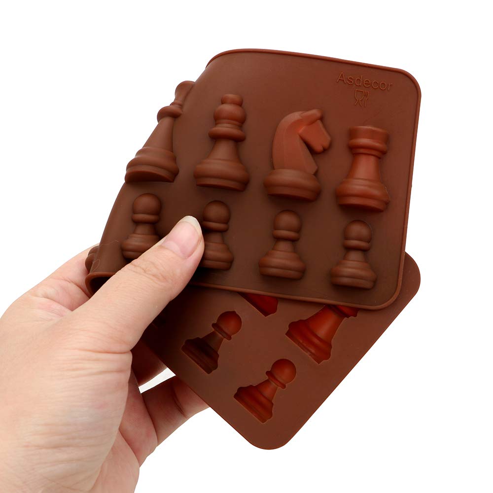 2Pcs Chess Piece Chocolate Candy Molds, International C