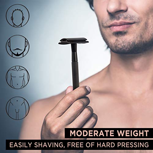 Safety Razor for Women, Butterfly Open Safety Razor with 10 Blades,Men&#39;s Razor with a Delicate Box,Free of Plastic (Rose Gold Razor Stand Style)