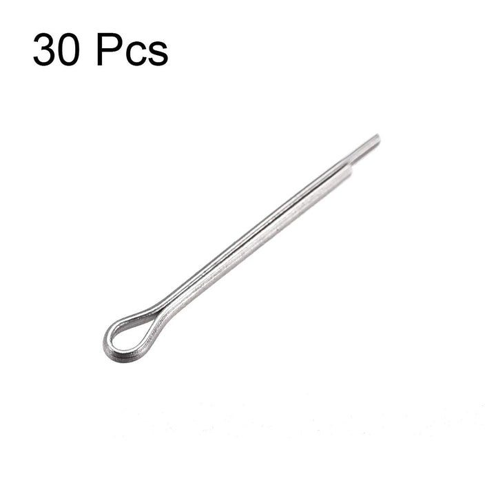 Split Cotter Pin - 1mm x 10mm 304 Stainless Steel 2-Prongs Silver Tone Fastener Clip Key 30Pcs