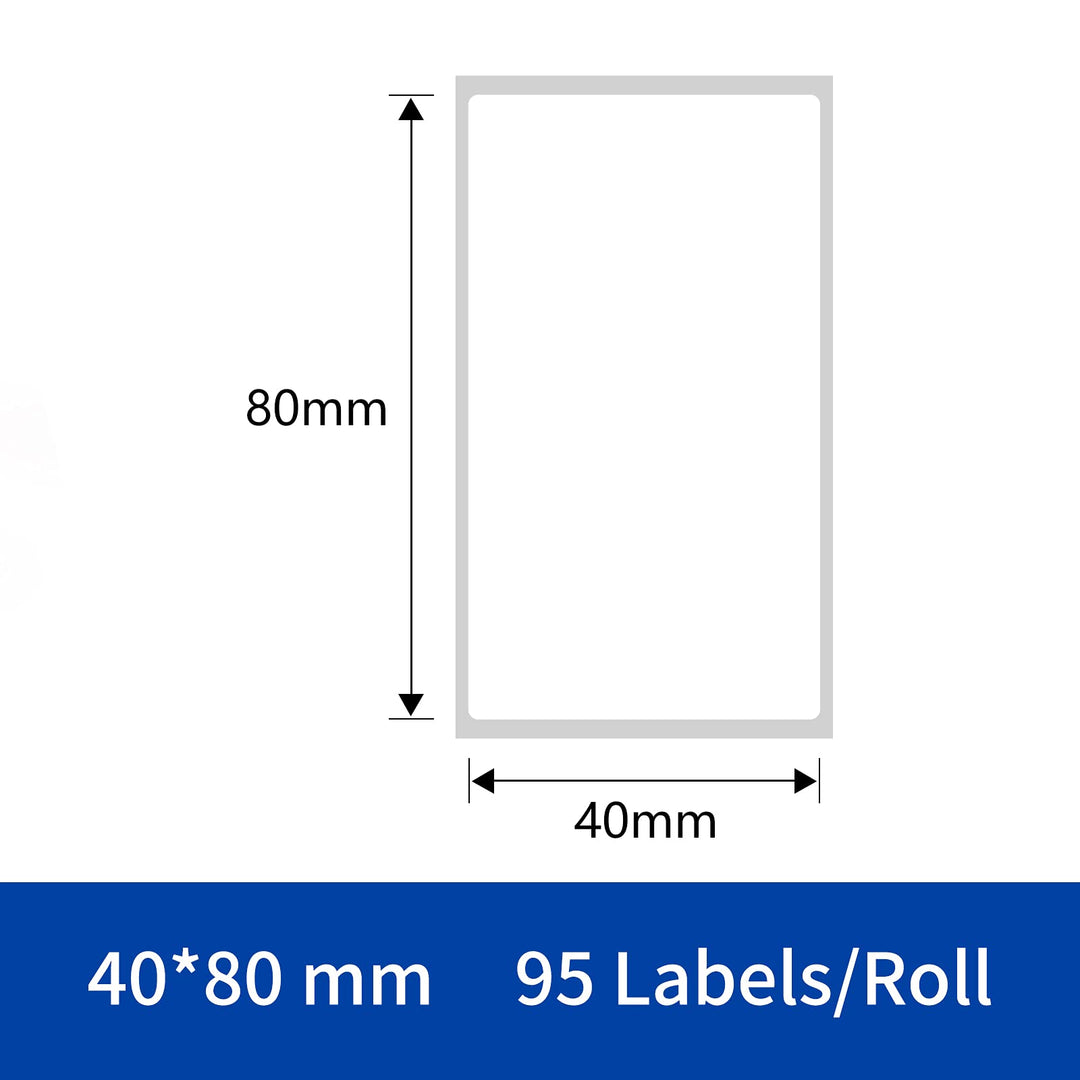 Labels for DP23S/DP26/DP30S Label Maker, 40x80mm (1.57 x 3.15) Thermal Sticker Label, Waterproof, Oil-Proof and Tear-Proof Labels, 1 Roll of 95 Sticker Labels
