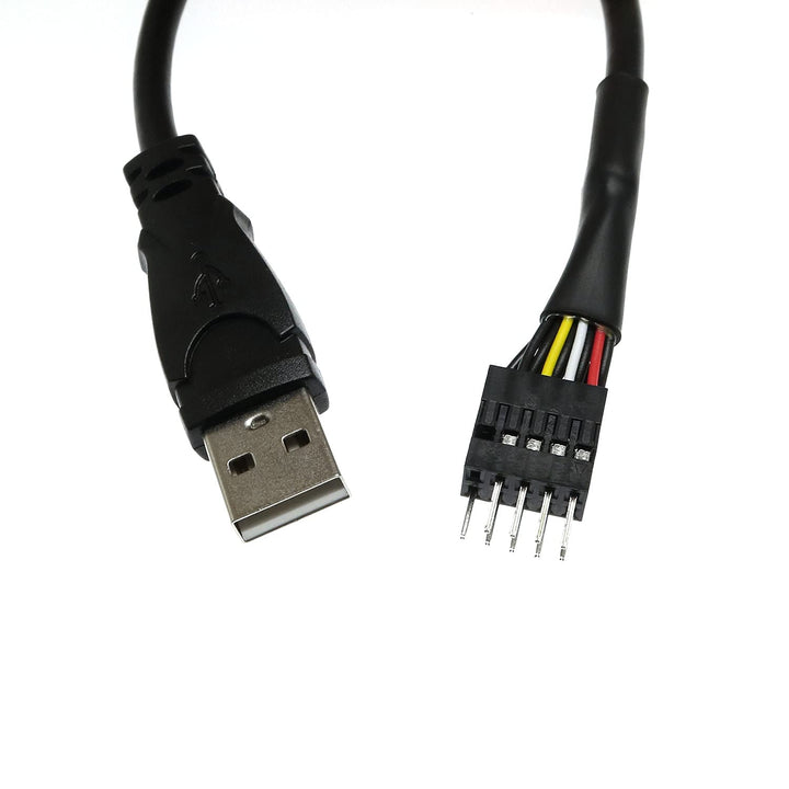 Black 9-Pin USB IDC Dupont Male Header to Single USB 2.0 Type A Male Cable 7.8 Inches