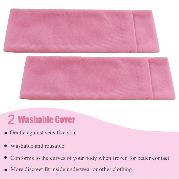 Reusable Perineal Cooling Pad for Postpartum &amp; Hemorrhoid Pain Relief, Hot &amp; Cold Packs for Women After Pregnancy and Delivery, 2 Ice Pack and 3 Cover (# Pink)