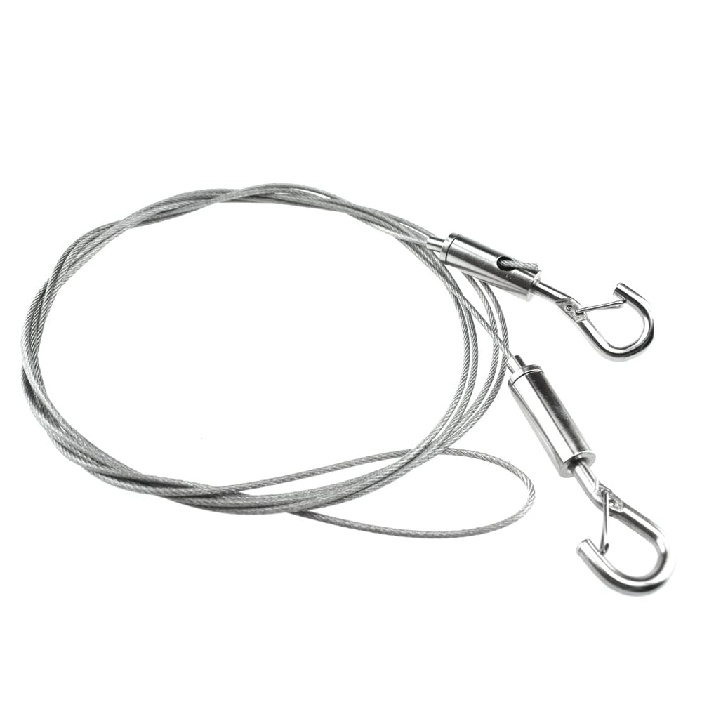 4-Pack Stainless Steel Wire Rope with Adjustable Hooks 6.5ft Length Hanging Rope for Picture/Flower Baskets/Sports Equipment/Clothesline/Luggage/Moving, Supports Up to 175lb