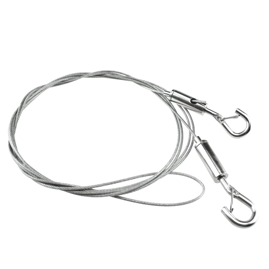 4-Pack Stainless Steel Wire Rope with Adjustable Hooks 6.5ft Length Hanging Rope for Picture/Flower Baskets/Sports Equipment/Clothesline/Luggage/Moving, Supports Up to 175lb