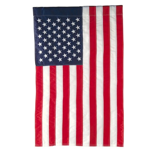 Evergreen American Flag 44-inch x 28-inch House Size | Heavy Duty Outdoor Premium 310D | Embroidered Stars and Stripes and Quadruple Stitched Edge | USA Residential or Commercial