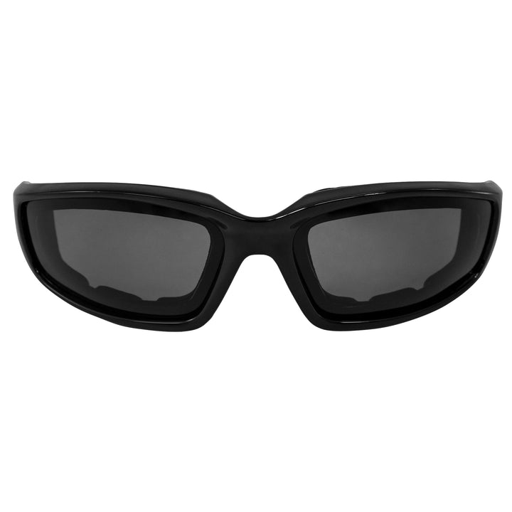Eyewear Oriole Padded Motorcycle Glasses (Black Frame/Polarized Smoke Lens)