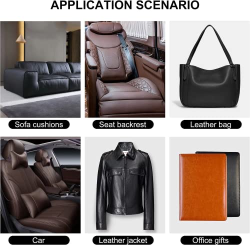 Leather Repair Patch Tape Dark Brown 4 x 120 inch, Self-Adhesive refinisher cuttable reupholster Tape Patches, Leather Repair kit Tape for Car Seat, Couch, Sofa, Chair