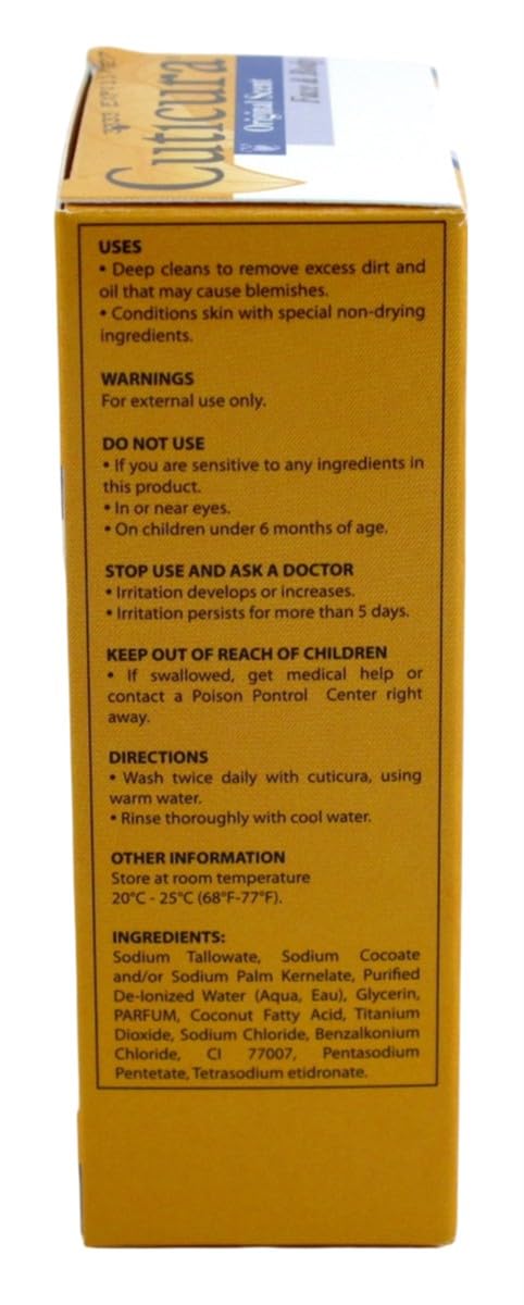 Cuticura Deep Cleansing Face and Body Soap, Original Scent 5.25 oz