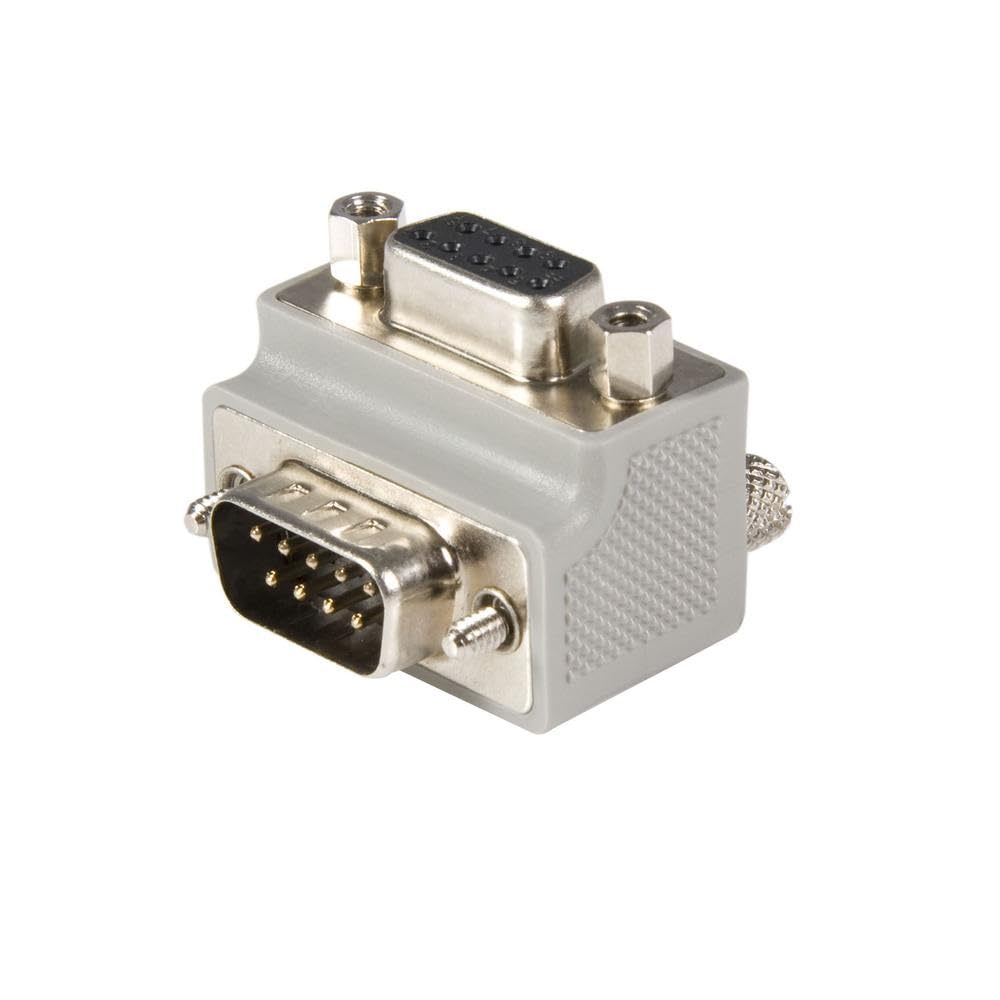 Right Angle DB9 to DB9 Serial Cable Adapter Type 2 - M/F (GC99MFRA2),Gray