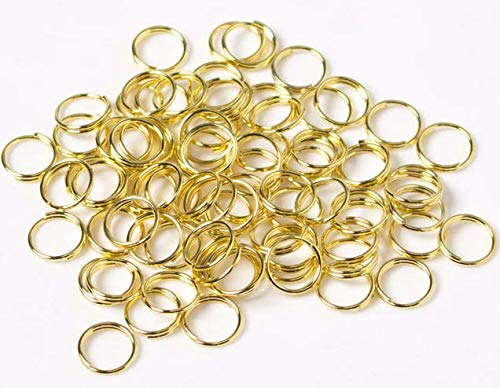200PCS 10mm Double Loops Round Split Jump Rings Wire Connector for Jewelry Making,Gold