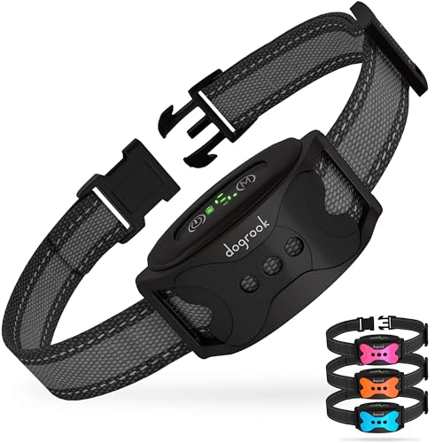 Rechargeable Dog Bark Collar - No Shock Dog Training Smart Collar - Beep & Vibrating Dog Collar - Anti Bark Collar for Large Dog, Medium & Small Dog - No Shock Bark Collar - 12-110 lbs