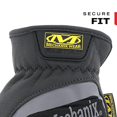 : FastFit Work Glove with Elastic Cuff for Secure Fit, Performance Gloves for Multi-Purpose Use, Touchscreen Capable Safety Gloves for Men (Black, Medium)