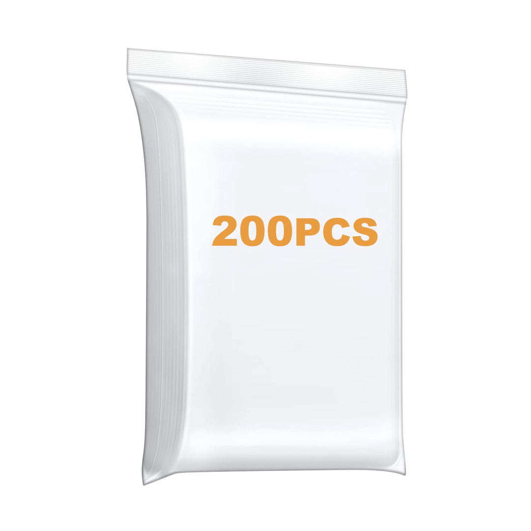 200 PCS 2 x 3 Thick 4 Mil Small Clear Zip Poly Lock Plastic Bags Seal Reclosable Zip Bag Heavy-Duty Jewelry Earrings Necklace Ring Coin Beads Pill Zipper Bags
