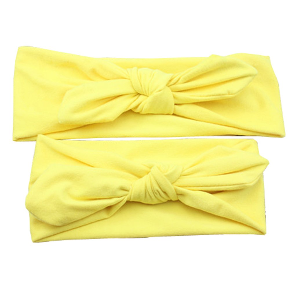 Mommy and Me Matching Rabbit Ears Headbands Photo Prop Gift for Mom and Kids Elastic Cloth Bowknot Hairband Accessories