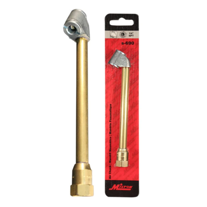 Dual-Head Air Chuck, 1/4 FNPT, Tire Air Chuck for Tire Inflator Gauge and Air Compressor, S-690