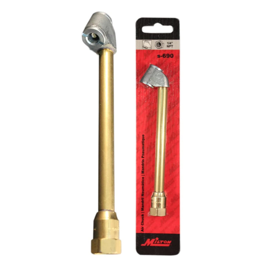 Dual-Head Air Chuck, 1/4 FNPT, Tire Air Chuck for Tire Inflator Gauge and Air Compressor, S-690
