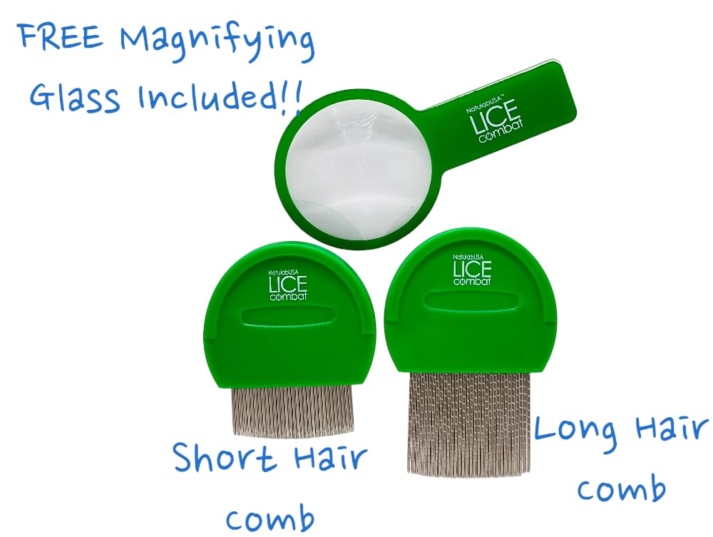 Lice Comb | Head Lice Professional Metal 2 Pack Kit for