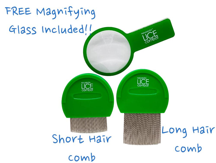 Lice Comb | Head Lice Professional Metal 2 Pack Kit for