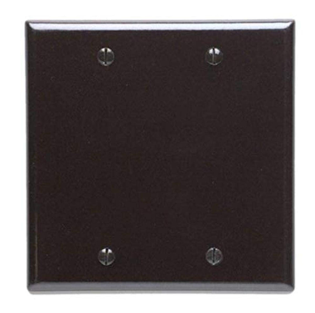 85025 2-Gang No Device Blank Wallplate, Standard Size, Thermoset, Box Mount, Brown