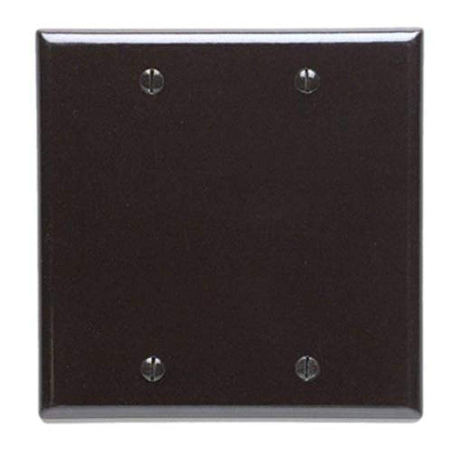 85025 2-Gang No Device Blank Wallplate, Standard Size, Thermoset, Box Mount, Brown