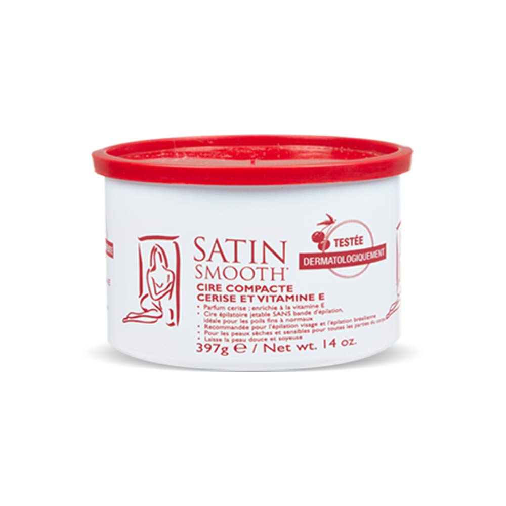 Satin Smooth Wild Cherry Hard Wax with Vitamin E, 14 Ounce