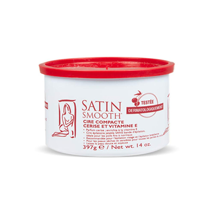 Satin Smooth Wild Cherry Hard Wax with Vitamin E, 14 Ounce