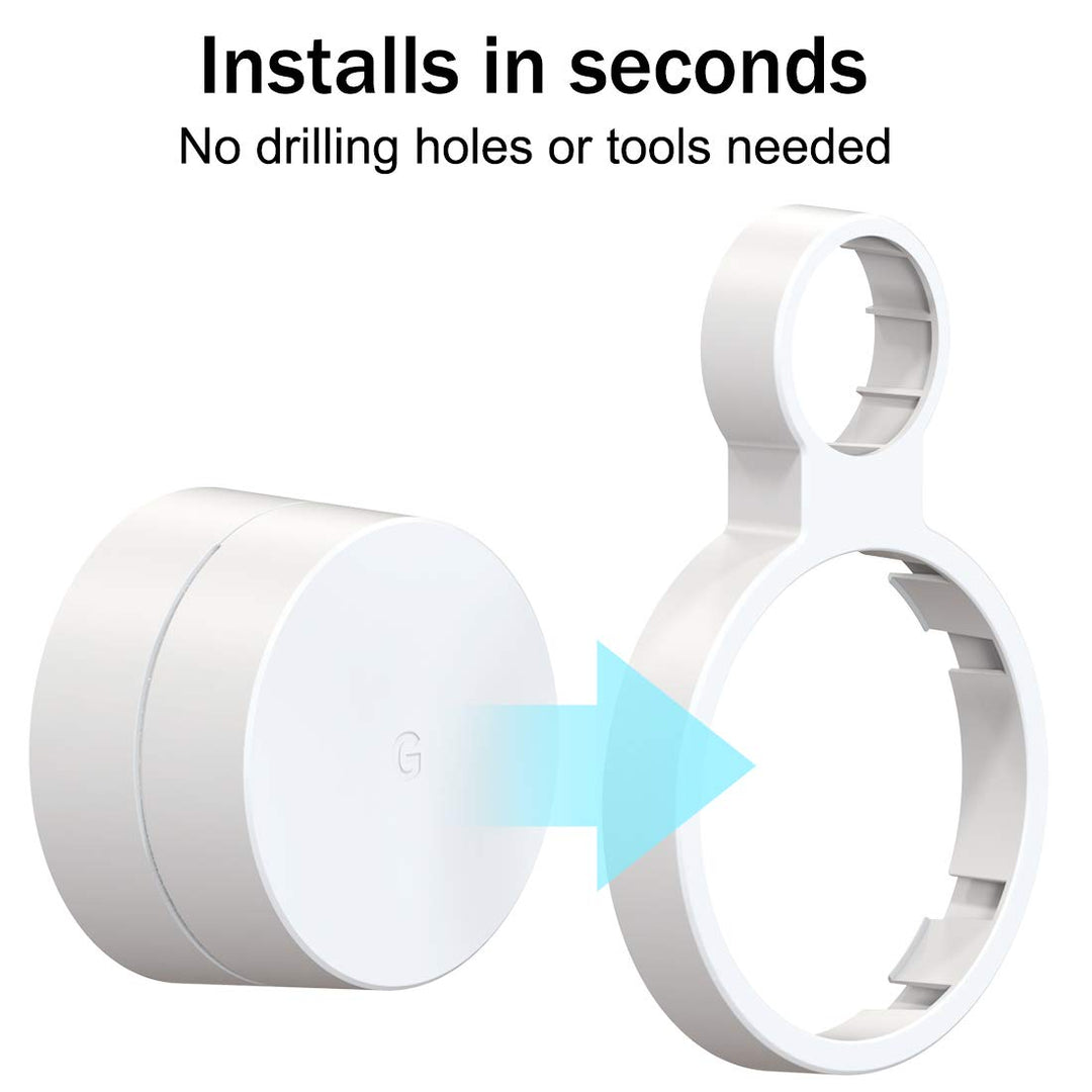 Outlet Wall Mount for Google WiFi AC1200, No Messy Wires Space Saving Easily Be Moved Outlet Mount for Google Mesh WiFi Router, Best Design for Winding Power Cord (3 Pack)