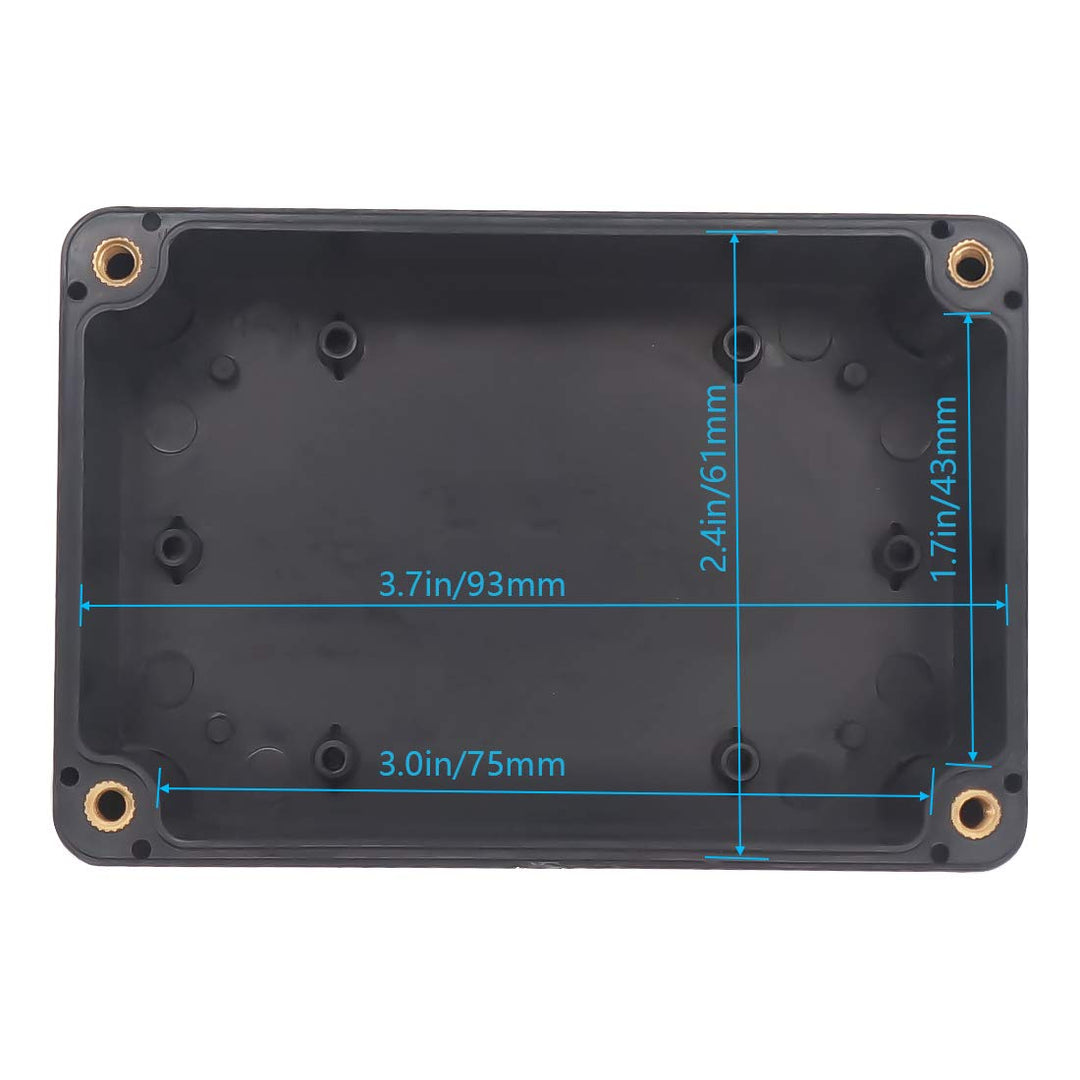 Junction Box, Project Box IP65 Waterproof Outdoor Box ABS Plastic Electrical Boxes Electronic Enclosure Black 3.94 x 2.68 x 1.97 inch (100X68X50mm) (Pack of 2)