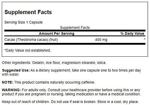 Swanson Full Spectrum Cacao 400 Mg 60 Capsules