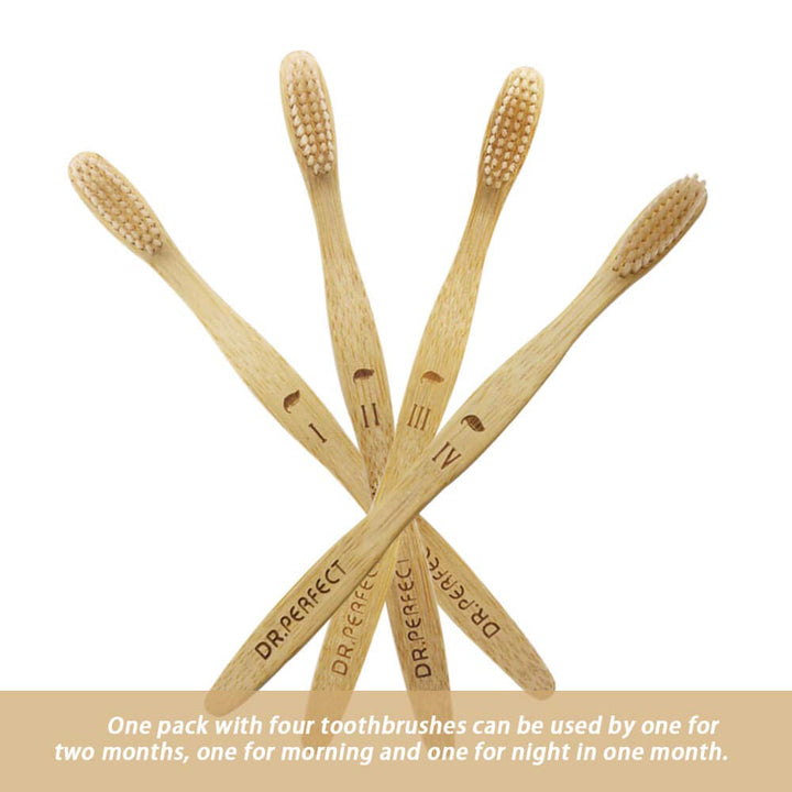 Dr.Perfect Bamboo Toothbrush with Medium Soft BPA Free 