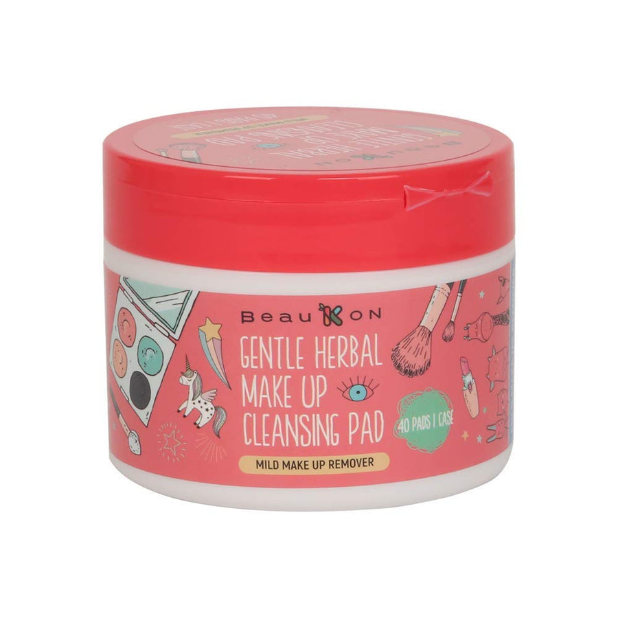 Gentle Herbal Makeup Cleansing Pads, Centella Asiatica Gotu Kola Daily Makeup Remover Wipes (40 Count)