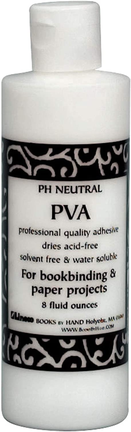, PH Neutral PVA Adhesive, Acid-free, Water-Soluble, Dries Clear, Archival Quality PVA Formula, for Bookbinding, Book Repair, Framing, Collages, Paper Art and Crafts - 8 Ounce