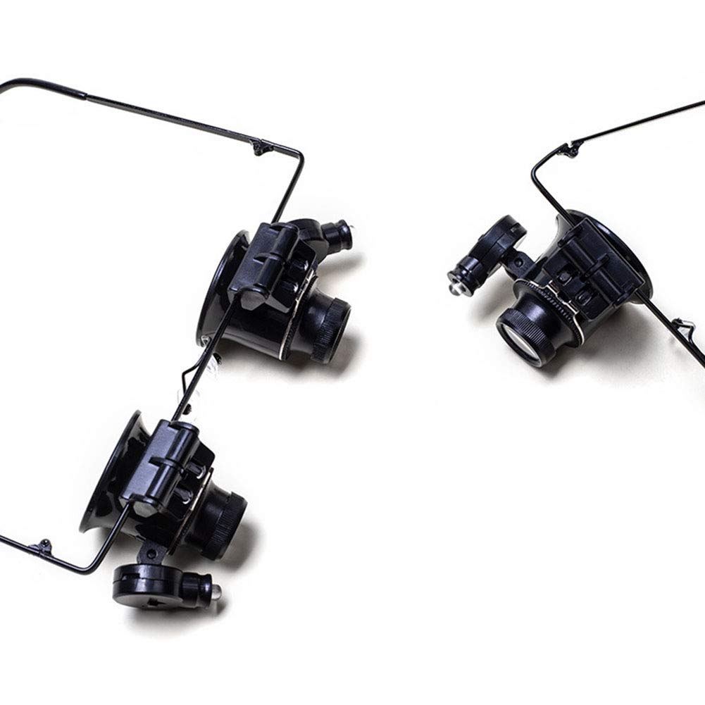 Loupe Eyeglass Magnifiers Set of 4 Different Strengths Watchmakers Repairs Tool - 5X, 10X,15X, 20X Magnification Jeweller’s Watchmaker Eye Loupe Magnifying Glass Set(Black)