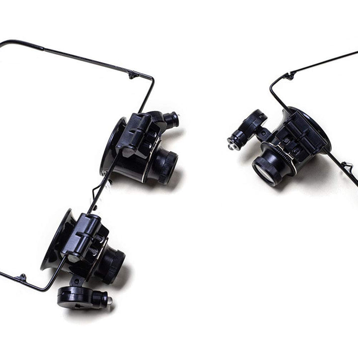 Loupe Eyeglass Magnifiers Set of 4 Different Strengths Watchmakers Repairs Tool - 5X, 10X,15X, 20X Magnification Jeweller’s Watchmaker Eye Loupe Magnifying Glass Set(Black)