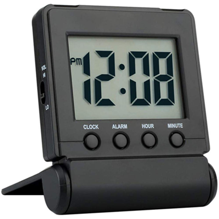 Compact Digital Travel Alarm Clock with High/Low Volume Options,Simple to Set,Easy to Read,Bold Digits,Snooze Backlight,Quality Construction,2 AAA Battery Operated,Black