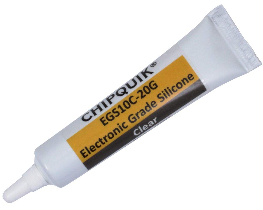 EGS10C-20G Electronics Grade Silicone Adhesive Sealant 20g (0.7oz) Squeeze Tube (Clear) for Precision Dispensing