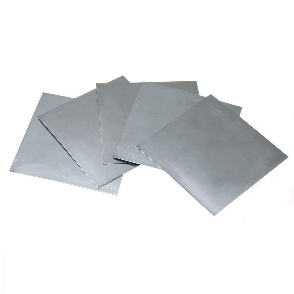 LTKJ 5Pcs High Purity 99.9% Pure Zinc Zn Sheet Plate Metal Foil 100mm x 100mm x 0.5mm for Science Lab