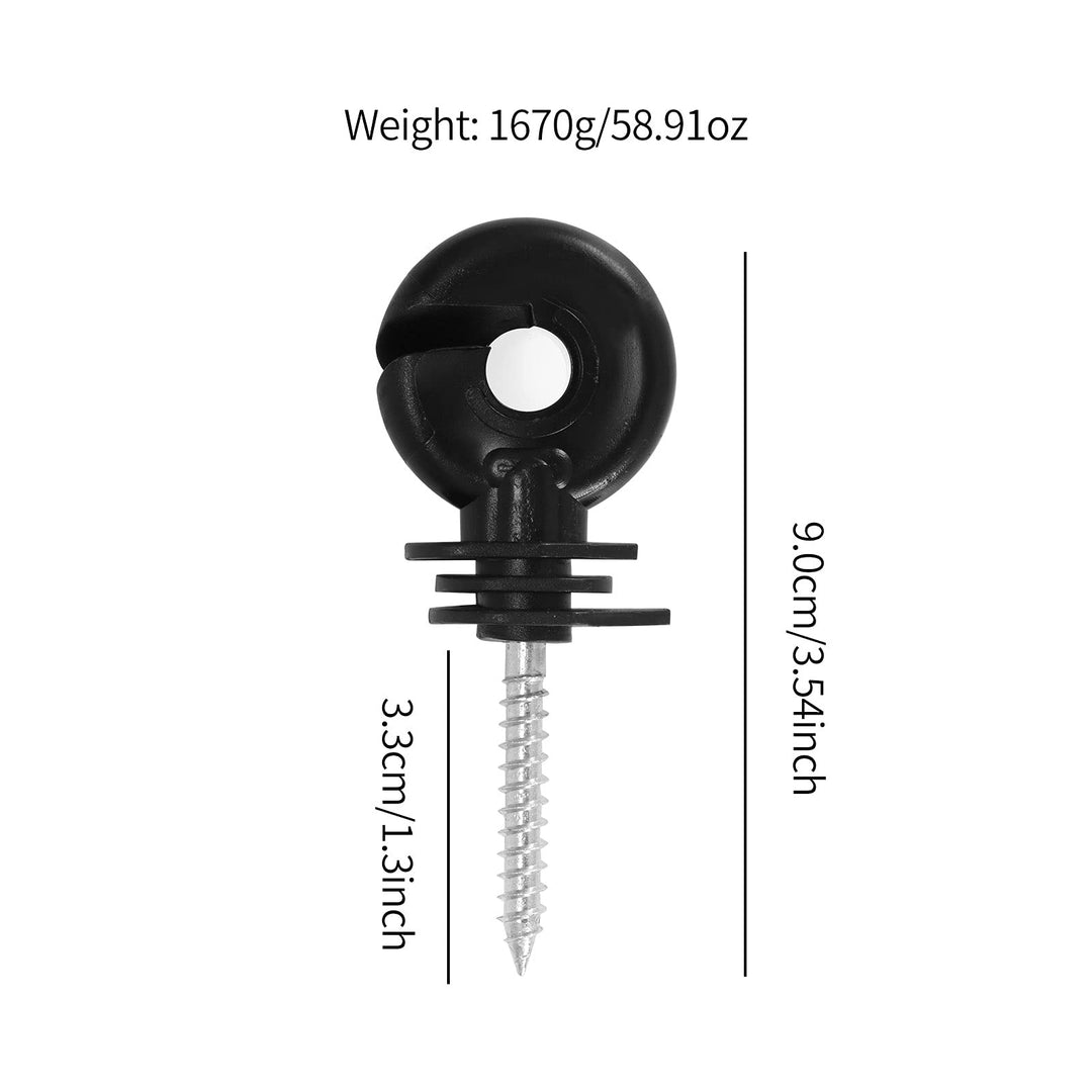 100pcs Black Electric Fence Insulators, Fence Ring Post Wood Post Insulator,Screw in Ring Insulators for Farm Animal Fencing (Grid System Accessories for Animal Husbandry Electronic)