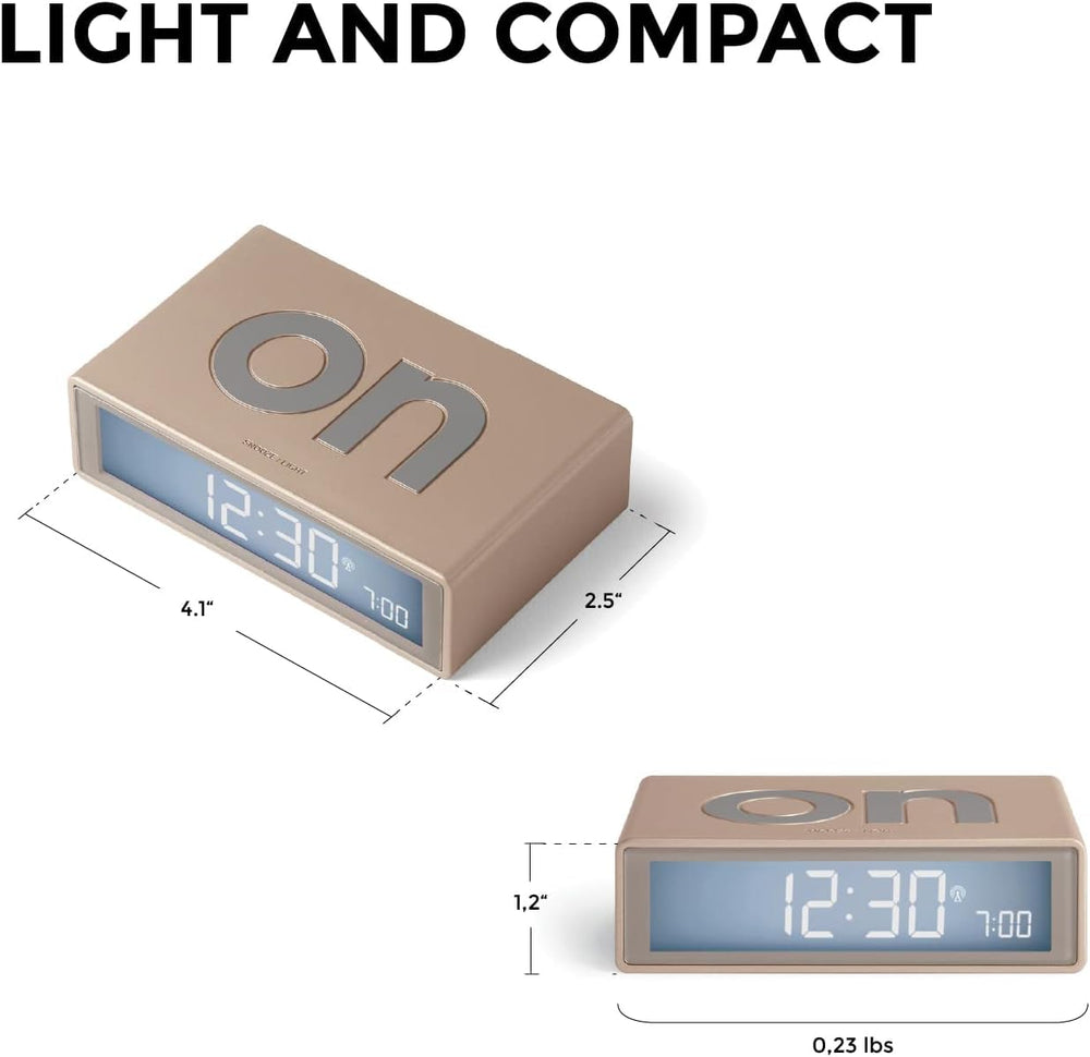 Flip+ Digital Alarm Clock for bedrooms, Reversible On/Off Faces with Snooze Function, LCD Display & Touch Sensor Light, Battery Operated, Rubber - Duck Blue