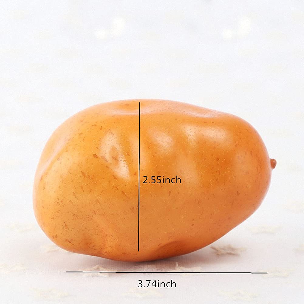 6PCS Realistic Artificial Fake Vegetables Lifelike Simulation Decorative Foam Food Imitation Potatoes Set Faux Veggies for Home Kitchen Party Decor