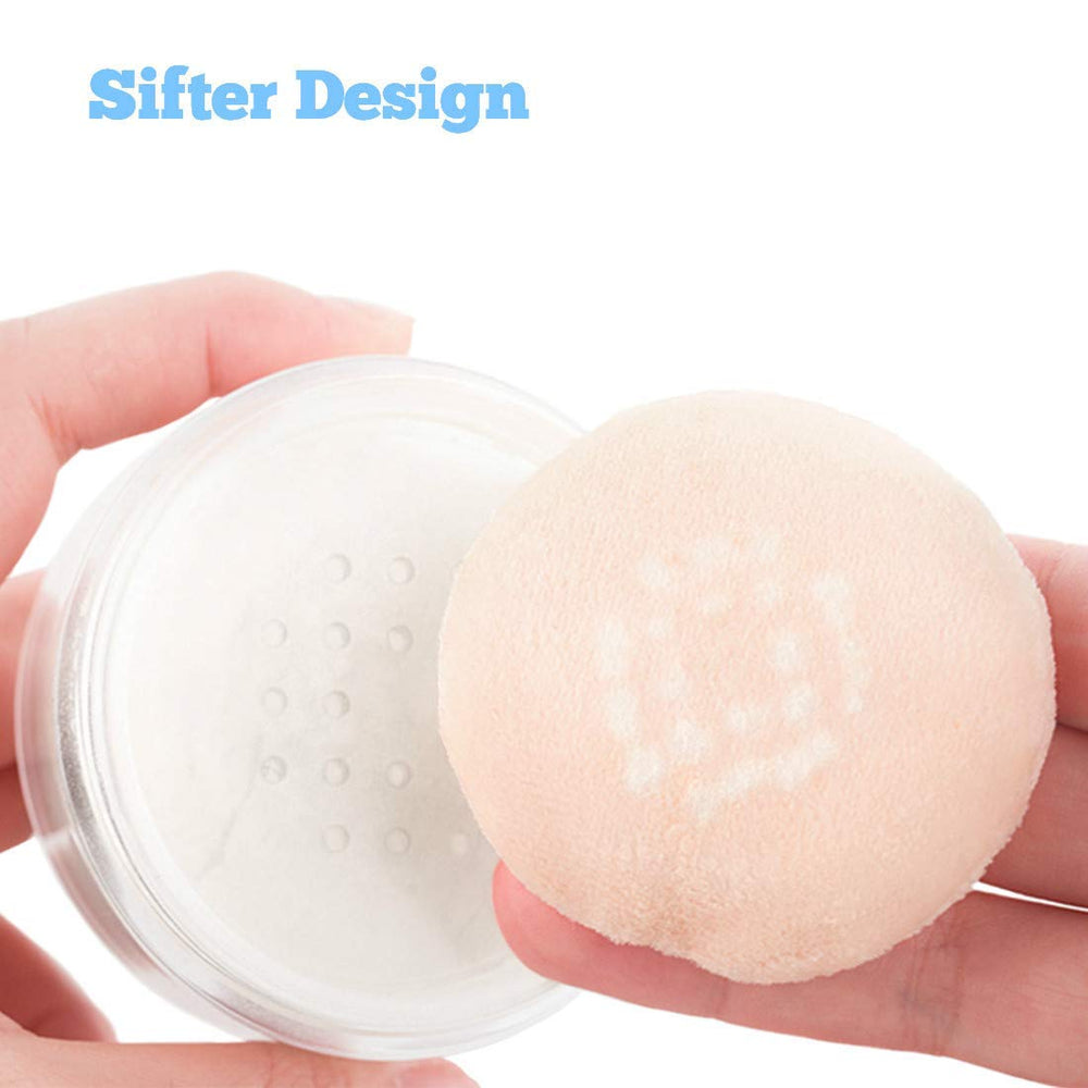 Kalevel Empty Makeup Powder Container 50ml with Puff Lo