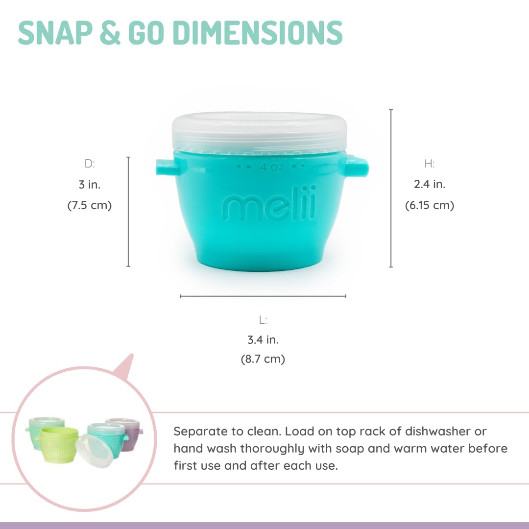 melii Snap &amp; Go Baby Food Storage Containers wi