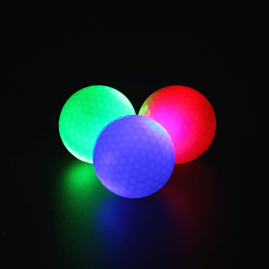 LED Light up Golf Balls, Glow in The Dark Night Glow Golf Balls (Mixed 3 Colors)