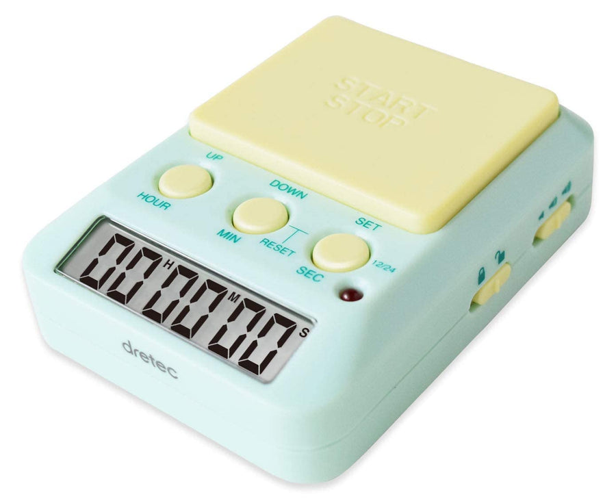 Learning Timer, for Studying, Large Button, Count Function Until The Target Date, Green, Yellow, Officially Tested in Japan(1 Starter AAA Battery Included)