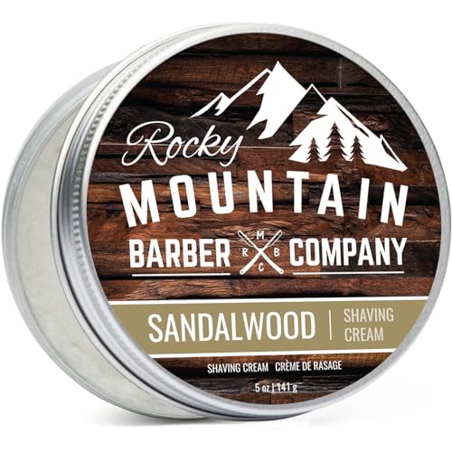 Shaving Cream for Men with Sandalwood Essential Oil - Thick Lather for Traditional and Cartridge Shaving - – 5oz Tin