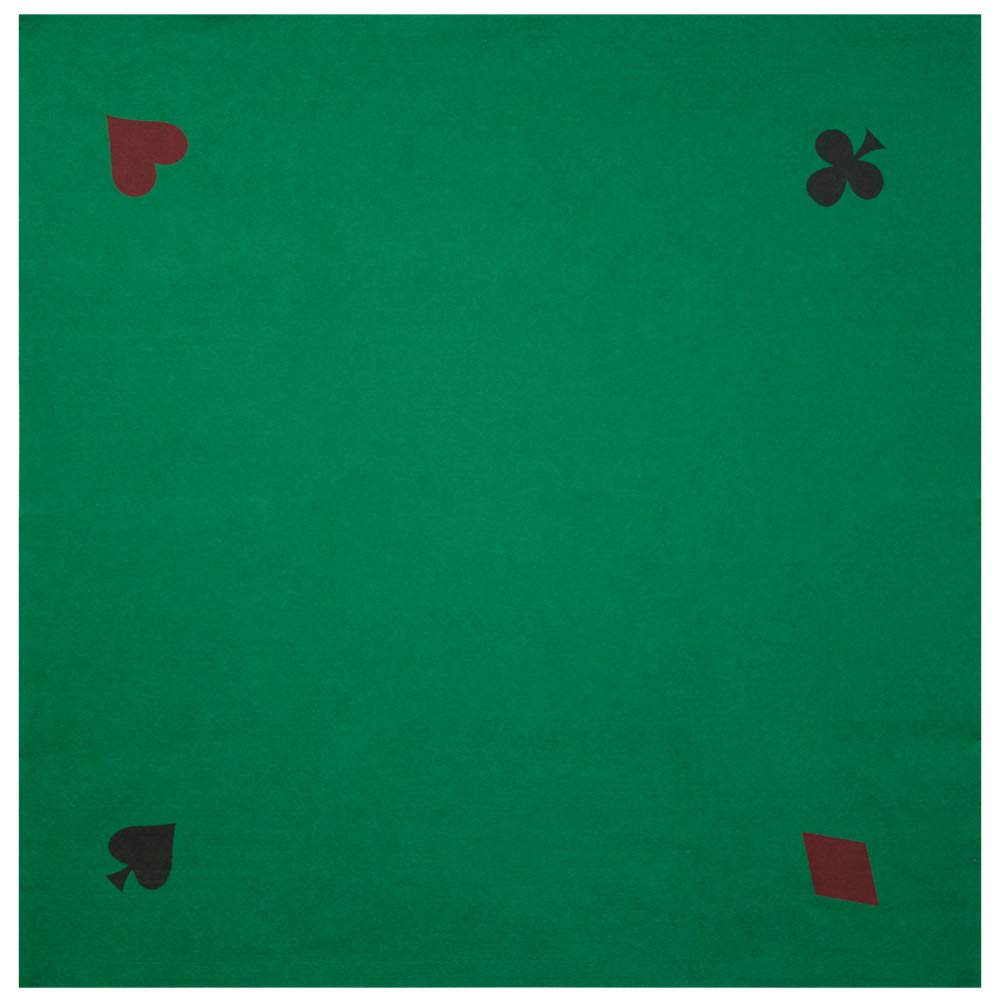 GSE 40 x 40 Casino Poker Card Playing Tabletop Felt Layout Mat, Playing Card Poker Games Square Table Mat