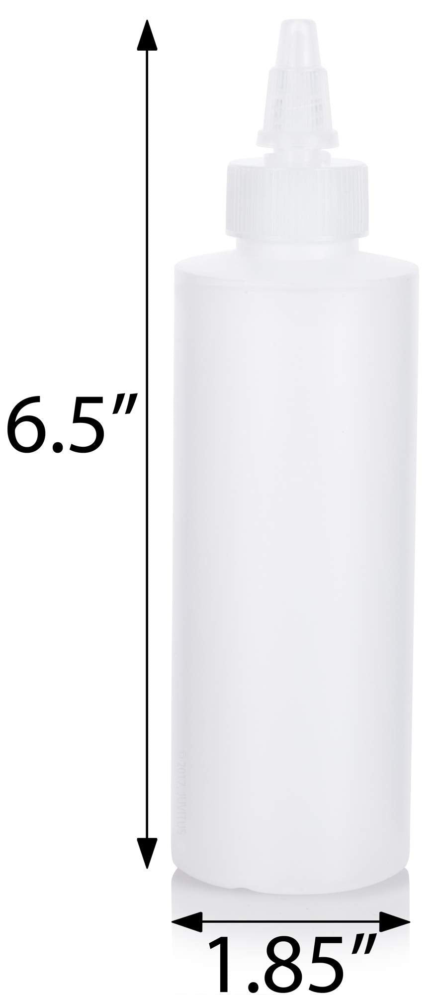 6 oz Clear Natural Refillable Plastic Squeeze Bottle with Twist Top Spout (6 pack)